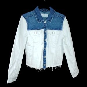 Blank NYC Jackets & Coats - BlankNYC Denim Jacket White Blue Cut Off Style Blank NYC Jackets & Coats - BlankNYC Denim Jacket White Blue Cut Off Style